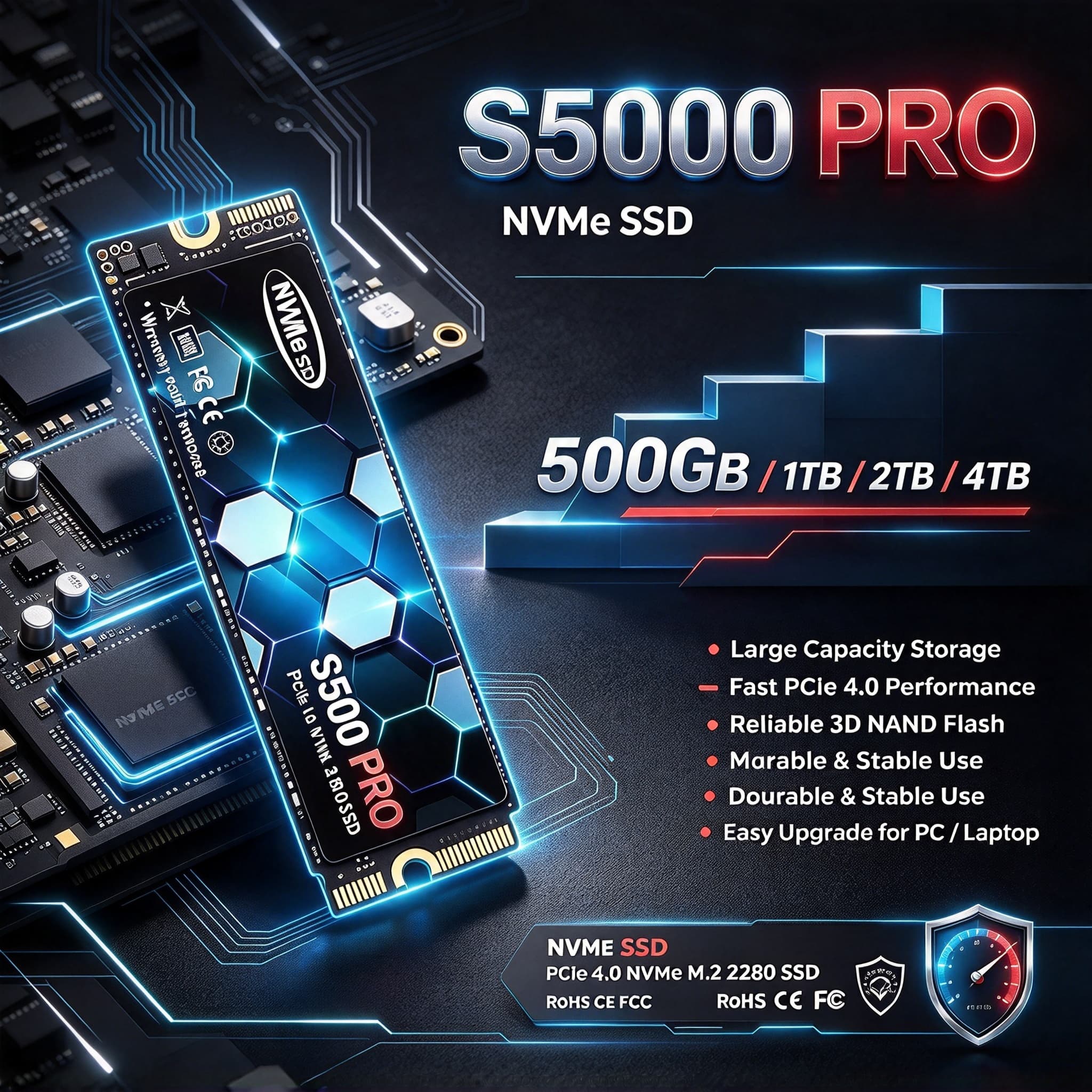 SSD NVMe M.2 PCIe 4.0 S5000 PR - M.2 Nvme 4Tb Pcie 4.0 Ssd avaliação e preço