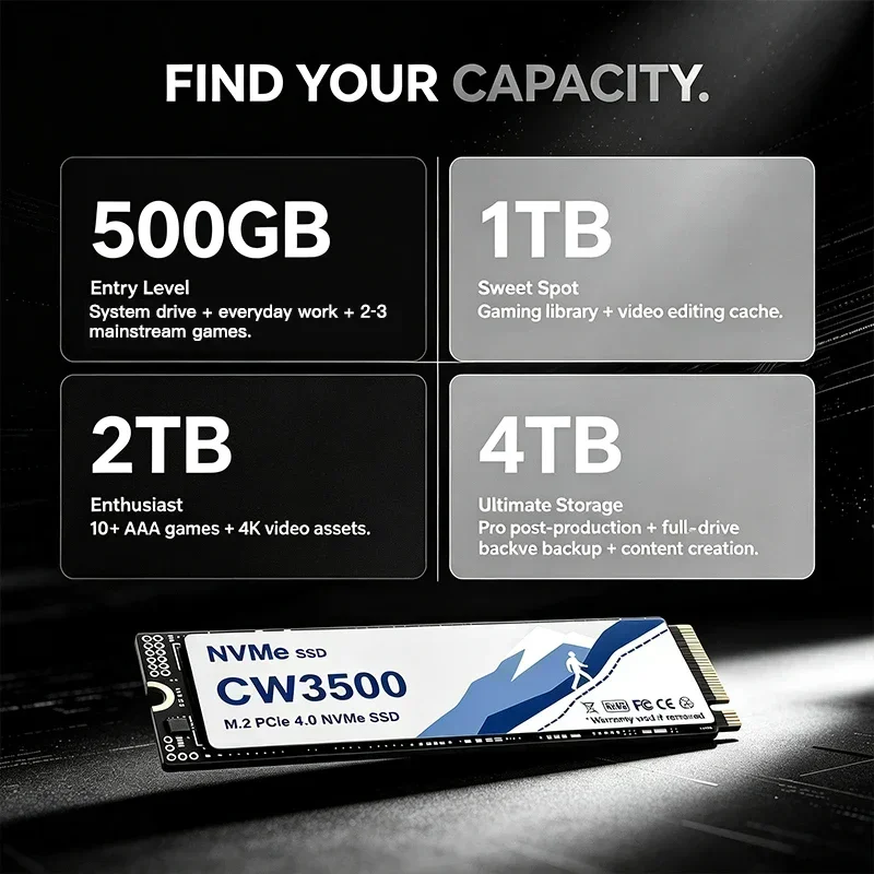 SSD NVMe CW3500 7300MB/s PCIe  - M.2 Nvme 4Tb Pcie 4.0 Ssd avaliação e preço